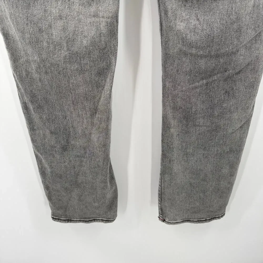 True Religion Jeans Men’s 36 Ricky Relaxed Straight Pink Stitch Cotton Stretch